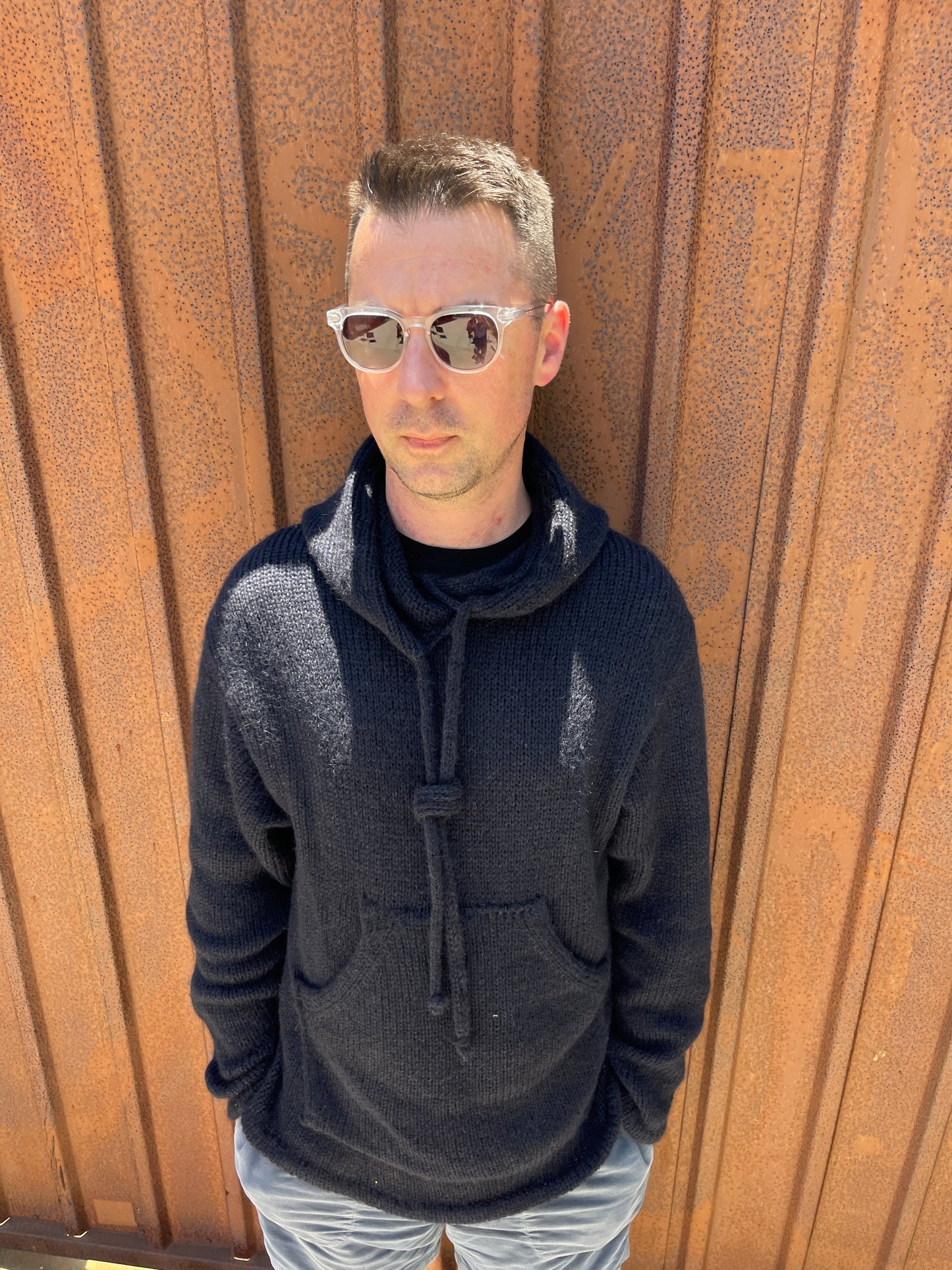 Menswear Sample Sale - Wool, Mohair & Nylon Unisex Knit Hoodie