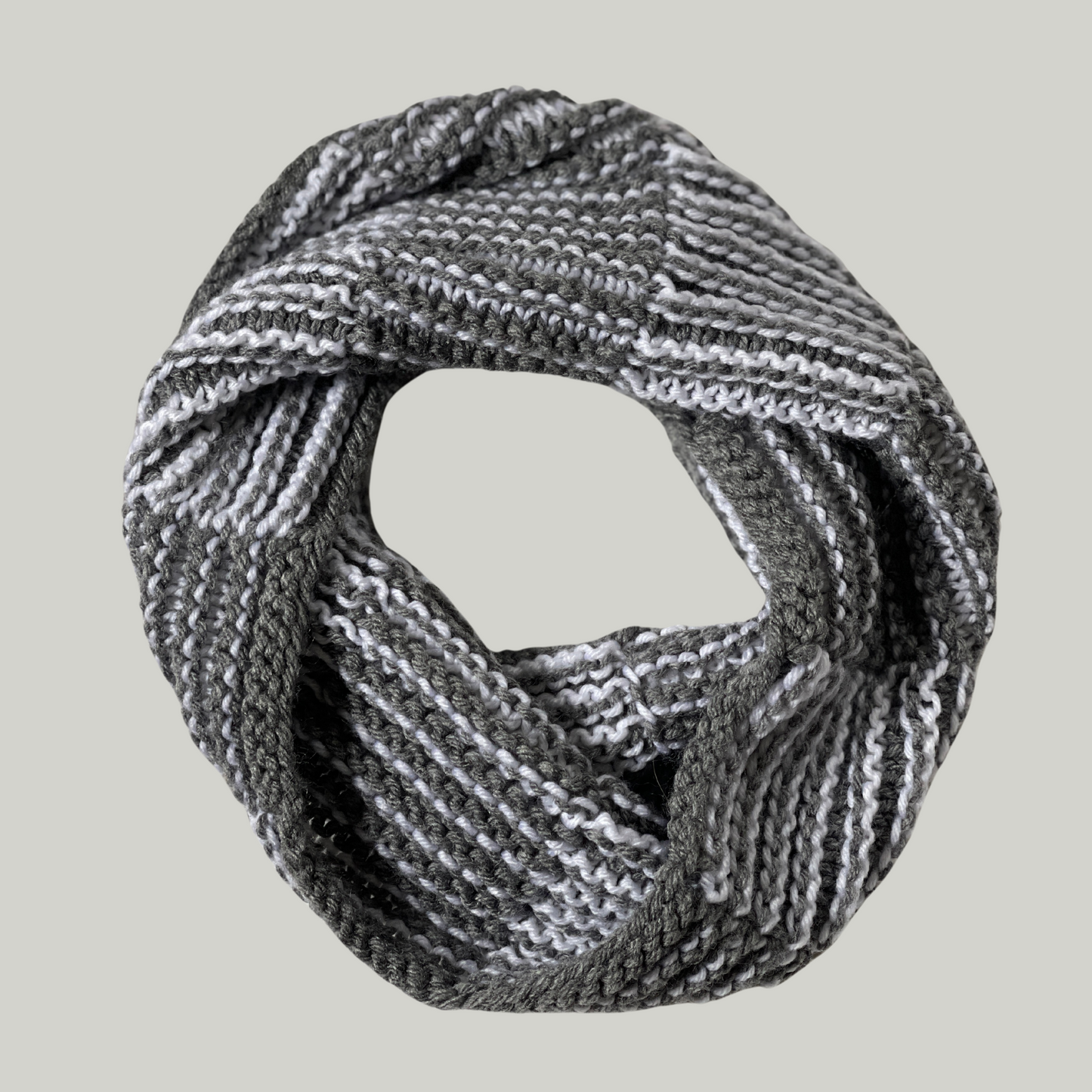 Grey and White Contrast Cowl